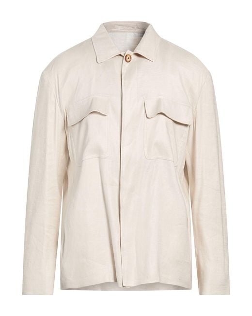 Lardini Natural Jacket Linen, Viscose, Elastane for men