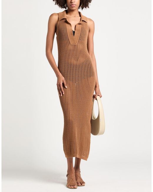Erika Cavallini Semi Couture Brown Maxi Dress Cotton