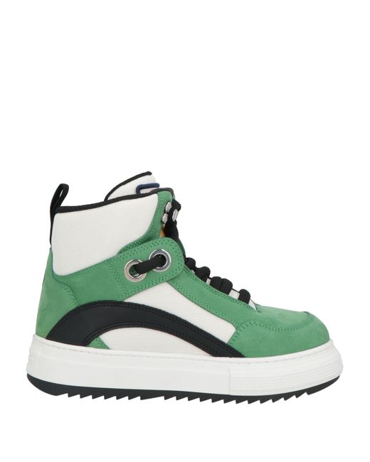 DSquared² Green Sneakers Leather, Textile Fibers