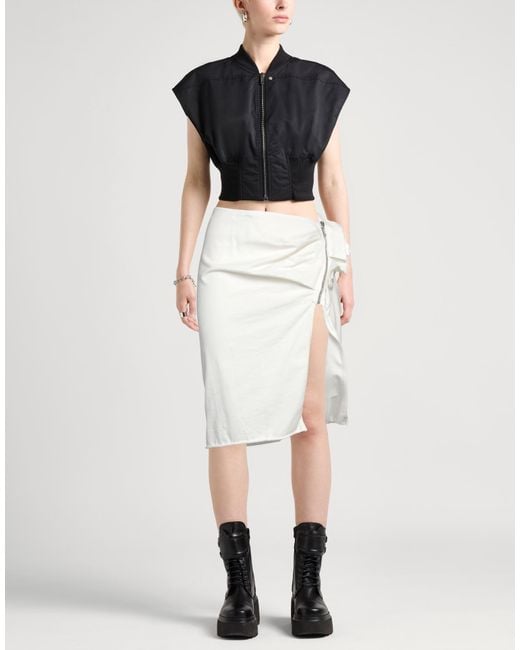 Rick Owens White Midi Skirt