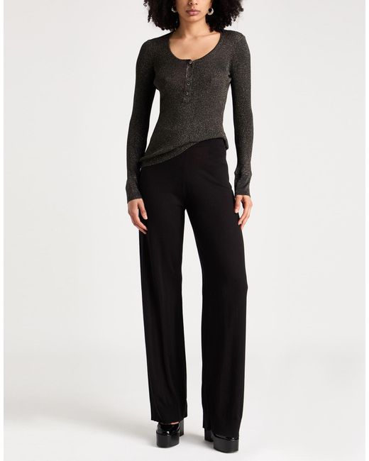 Zadig & Voltaire Black Charcoal Sweater Polyester, Metallic Polyester