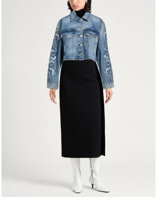 Maje Blue Denim Outerwear Cotton