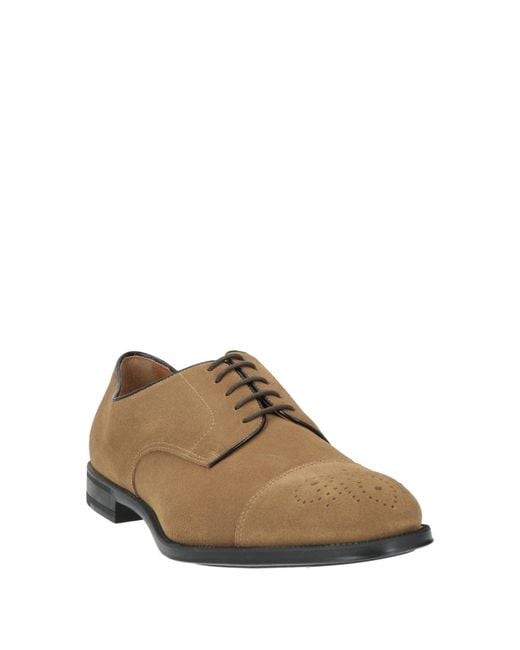 Doucal's Brown Khaki Lace-Up Shoes Leather for men