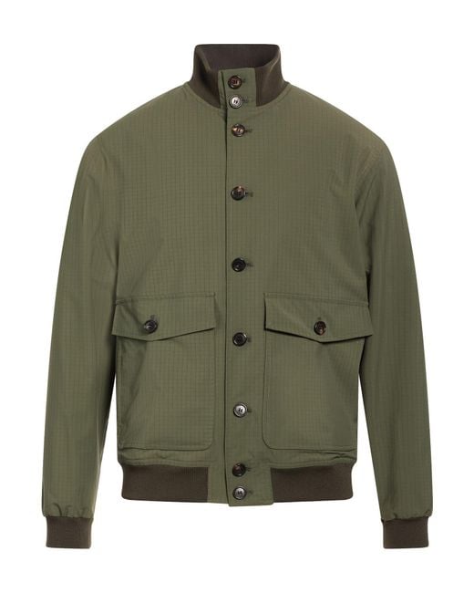Paltò Green Gaspare Rip Military Jacket Polyester, Polyamide, Elastane for men