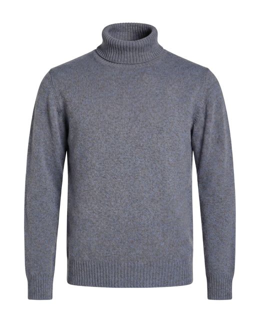 Roberto Collina Blue Turtleneck Merino Wool, Cashmere for men