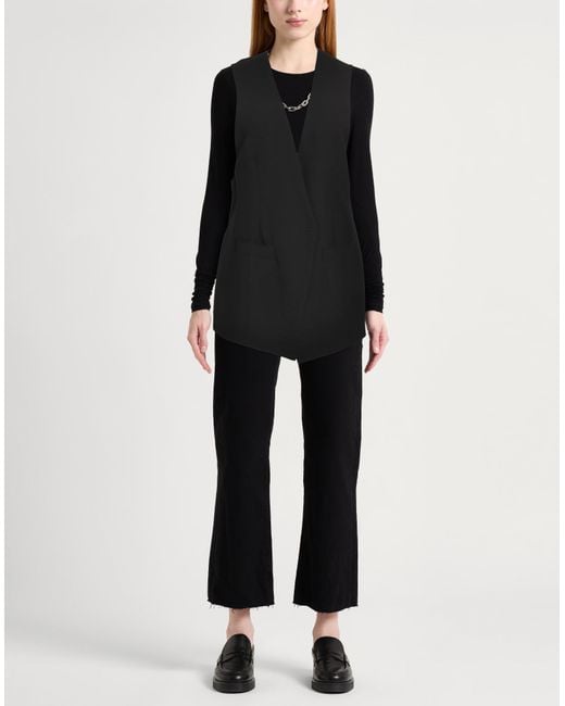 Isabel Benenato Black Tailored Vest Virgin Wool, Viscose, Cupro