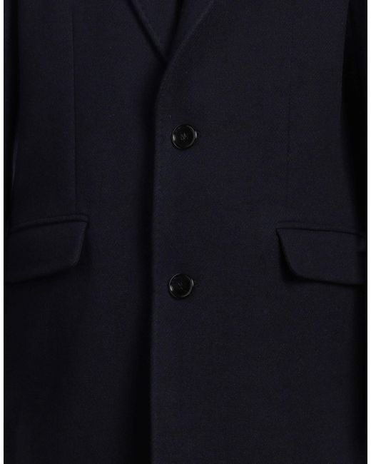 AMI Blue Midnight Coat Virgin Wool for men