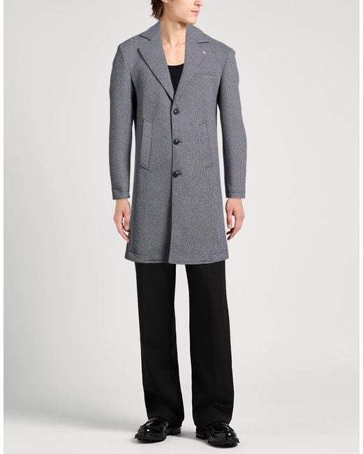 Berna Gray Coat Polyester, Elastane for men