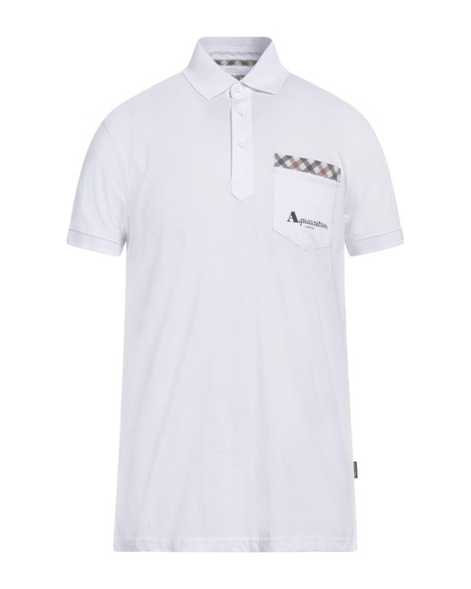 Aquascutum White Polo Shirt for men