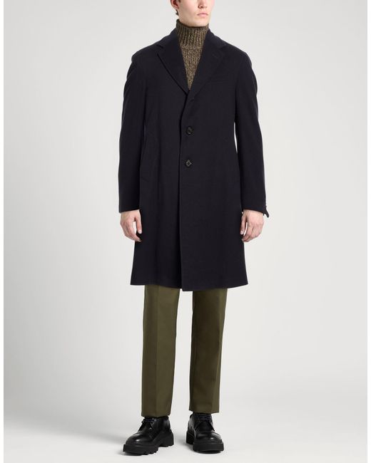 Corneliani Blue Midnight Coat Virgin Wool for men