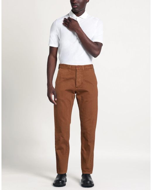Tela Genova Brown Pants Cotton for men
