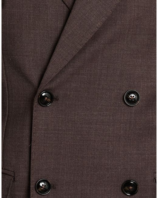 MULISH Brown Suit Wool, Polyester, Elastane for men