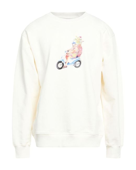 Drole de Monsieur White Sweatshirt Cotton for men