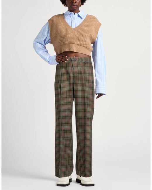 Berwich Gray Lime Pants Polyester, Viscose