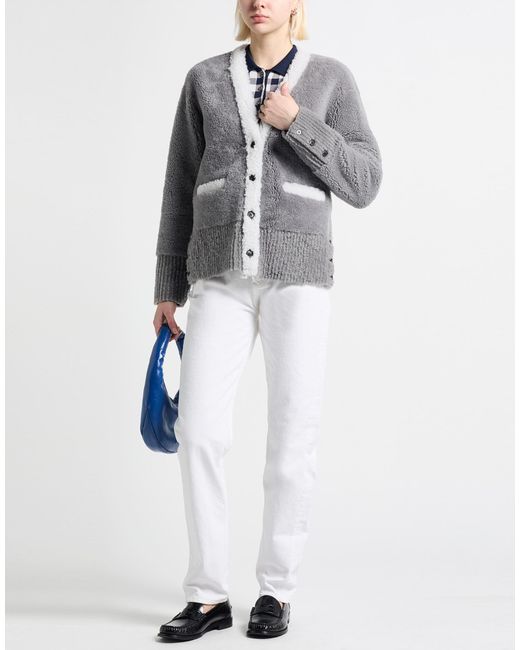 Thom Browne Gray Shearling & Teddy