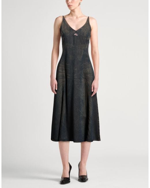 DIESEL Black Midi Dress Lyocell
