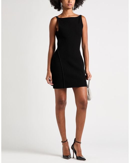 Sportmax Black Mini Dress Viscose, Polyamide, Polyester, Elastane