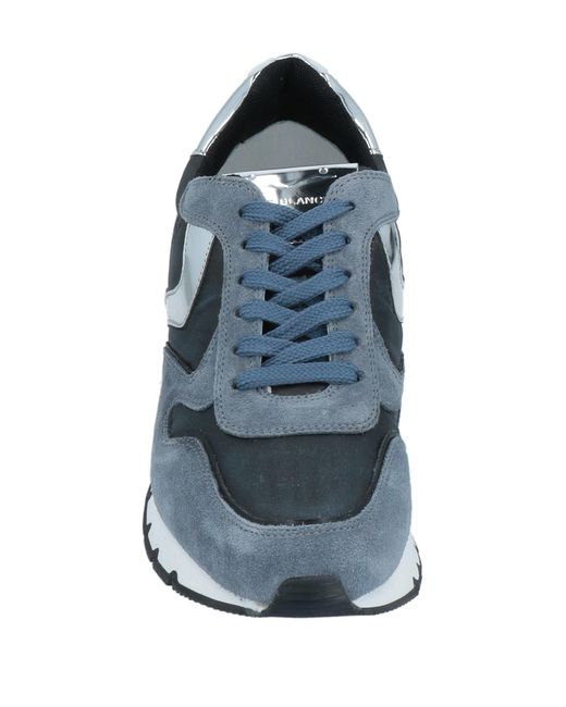 Voile Blanche Blue Slate Sneakers Soft Leather, Textile Fibers