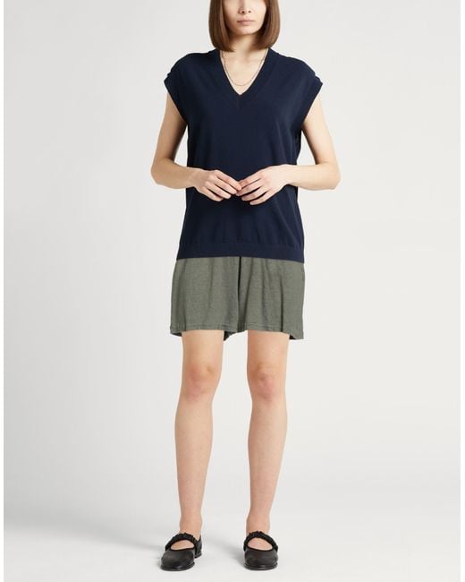 Majestic Filatures Green Military Shorts & Bermuda Shorts Linen, Elastane