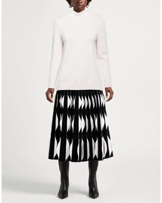 Gran Sasso White Turtleneck Wool, Viscose, Cashmere
