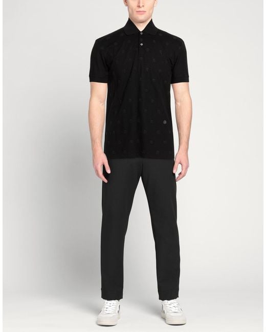 Roberto Cavalli Black Polo Shirt Cotton for men