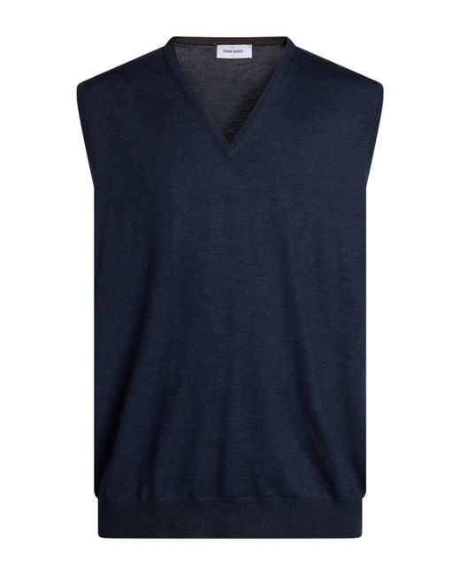 Gran Sasso Blue Extrafine Merinos Sweater Virgin Wool for men