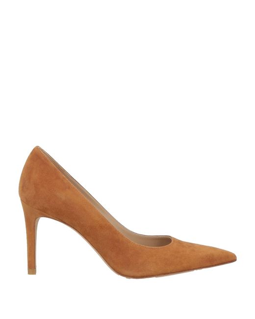 Stuart Weitzman Camel Pumps Leather in Brown | Lyst UK