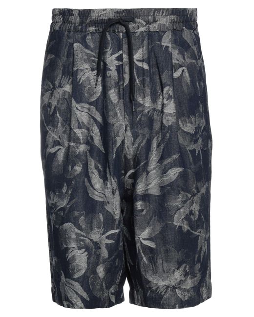 Emporio Armani Gray Denim Shorts Cotton, Linen for men