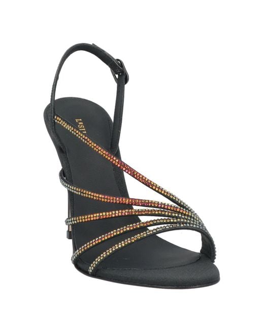 Le Silla Metallic Sandals Leather, Textile Fibers