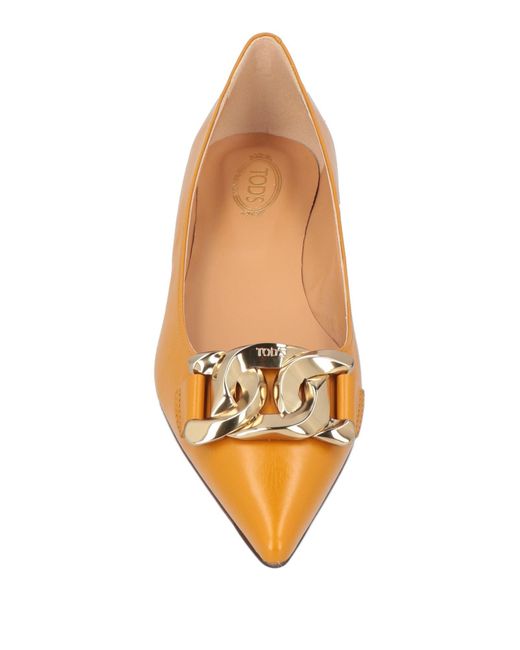 Tod's Orange Ballet Flats