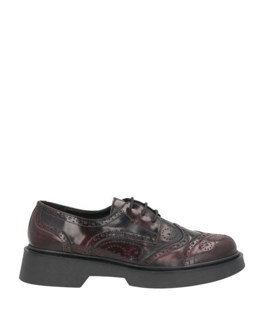 Nila & Nila Gray Lace-Up Shoes Leather