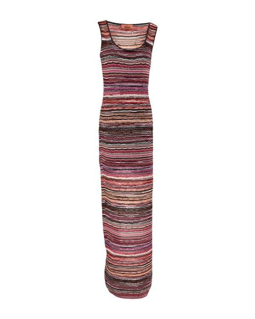 Missoni Purple Maxi Dress Viscose, Metallic Fiber, Elastane, Polyamide