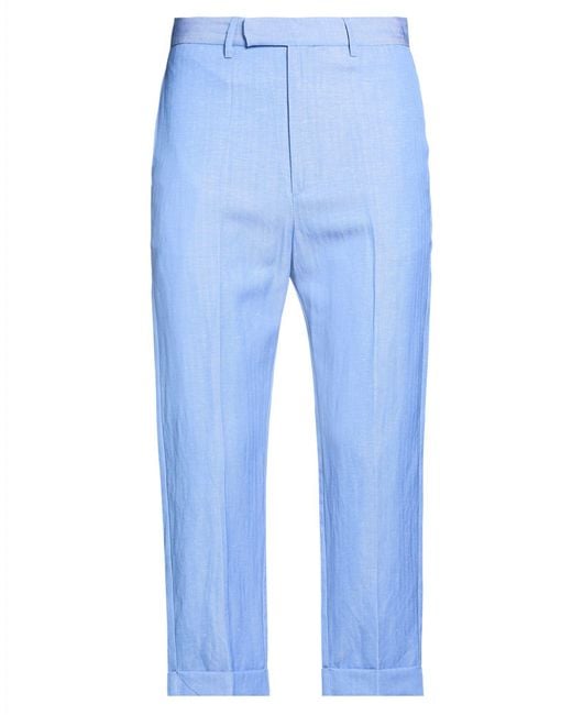Brian Dales Blue Light Pants Wool, Linen for men
