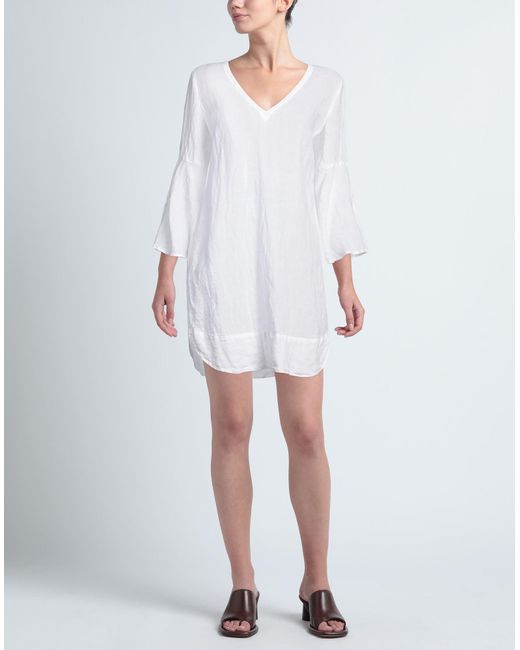 120% Lino White Mini-Kleid