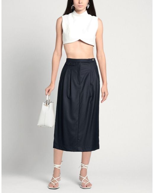 Slowear Blue Midi Skirt Virgin Wool