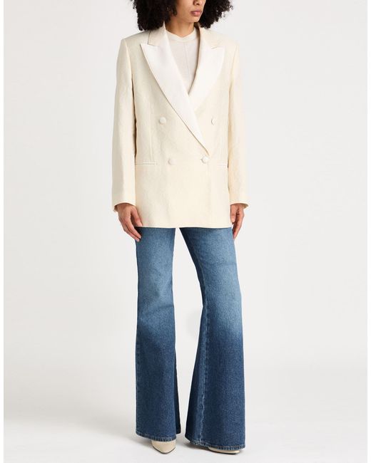 Etro White Ivory Blazer Cotton, Wool