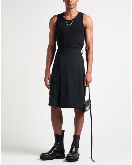 AN OTHER DATE Black Midi Skirt Polyester, Wool, Elastane for men
