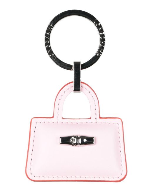 Longchamp Pink Light Key Ring Leather
