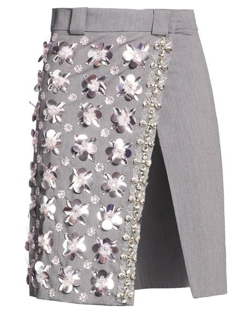 DES_PHEMMES Gray Midi Skirt