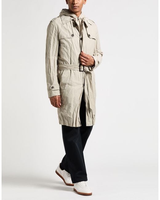 Dolce & Gabbana Gray Overcoat & Trench Coat Cotton, Polyamide, Metal for men