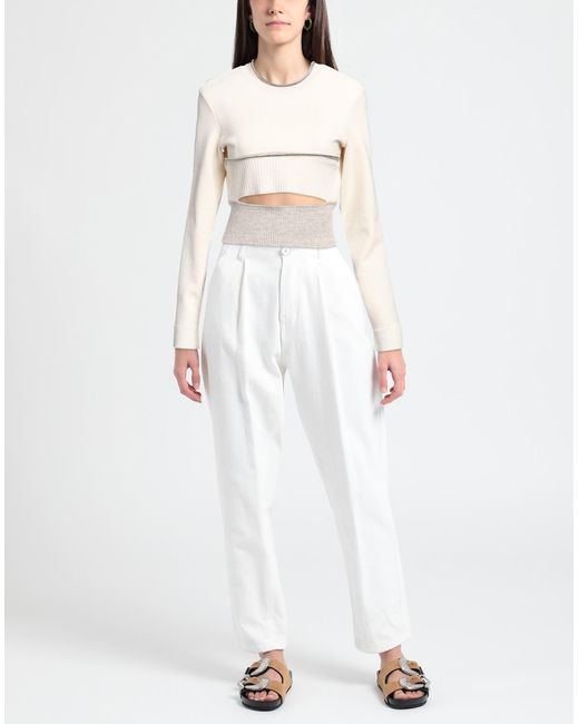 Rabanne White Sweater Hemp, Polyamide, Linen, Elastane, Cotton