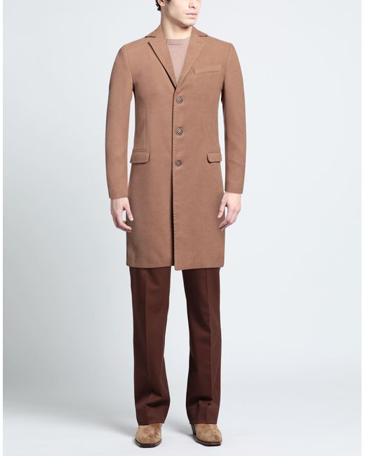 BERNESE Milano Brown Coat Polyester, Viscose, Elastane for men