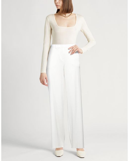 Marella White Pants Triacetate, Polyester