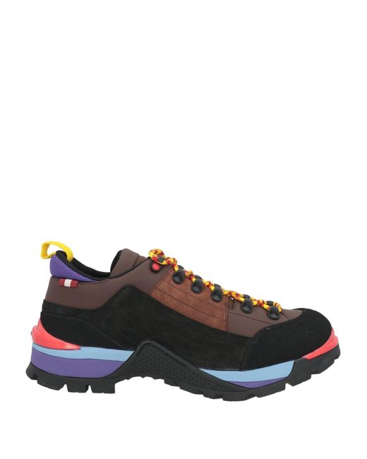 Bally Brown Hike Sneakers Leather, Textile Fibers for men