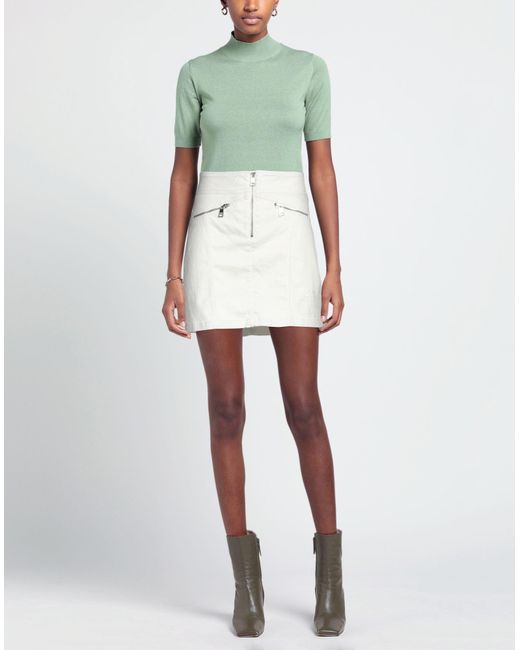 Karl Lagerfeld Natural Ivory Denim Skirt Cotton, Polyester, Polyamide, Elastane