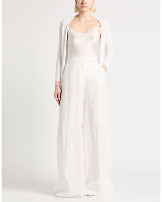 Max Mara White Pants Linen