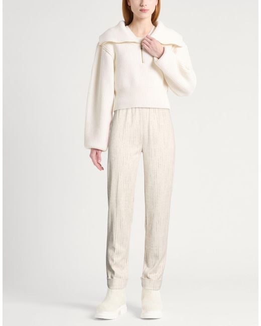 D.exterior Natural Pants Viscose, Cotton, Polyester, Polyamide, Elastane
