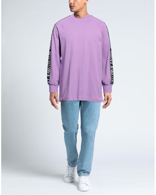 Versace Purple Sweatshirt Cotton, Elastane for men