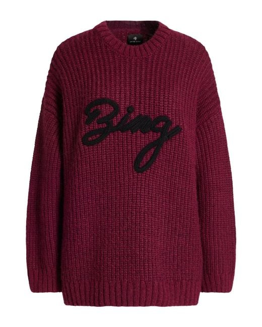 Anine Bing Red Burgundy Sweater Alpaca Wool, Wool, Polyamide, Polyacrylic