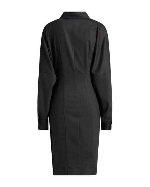 Philosophy Di Lorenzo Serafini Black Midi Dress Polyester, Wool, Elastane